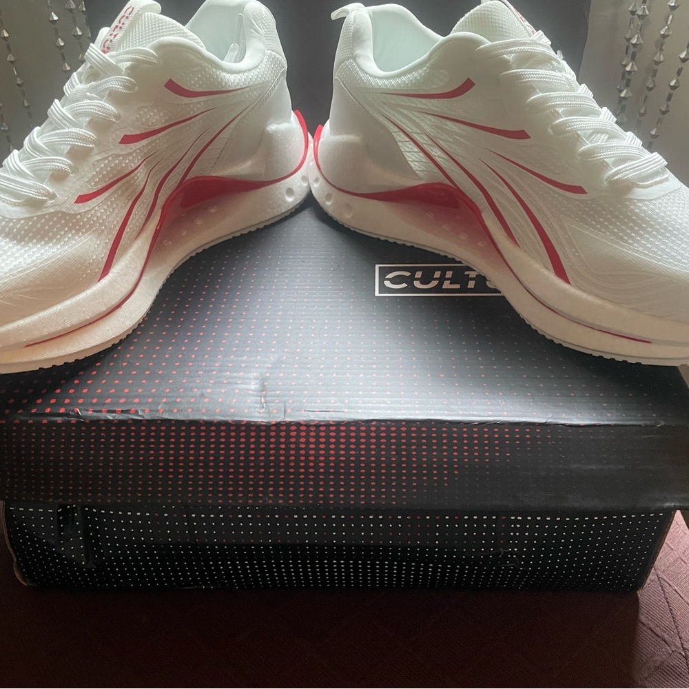CULTURE MEN’S White and Red Sneakers Size 12 NEW